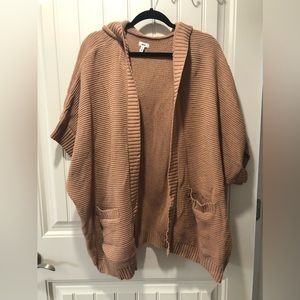 Hooded sweater poncho
